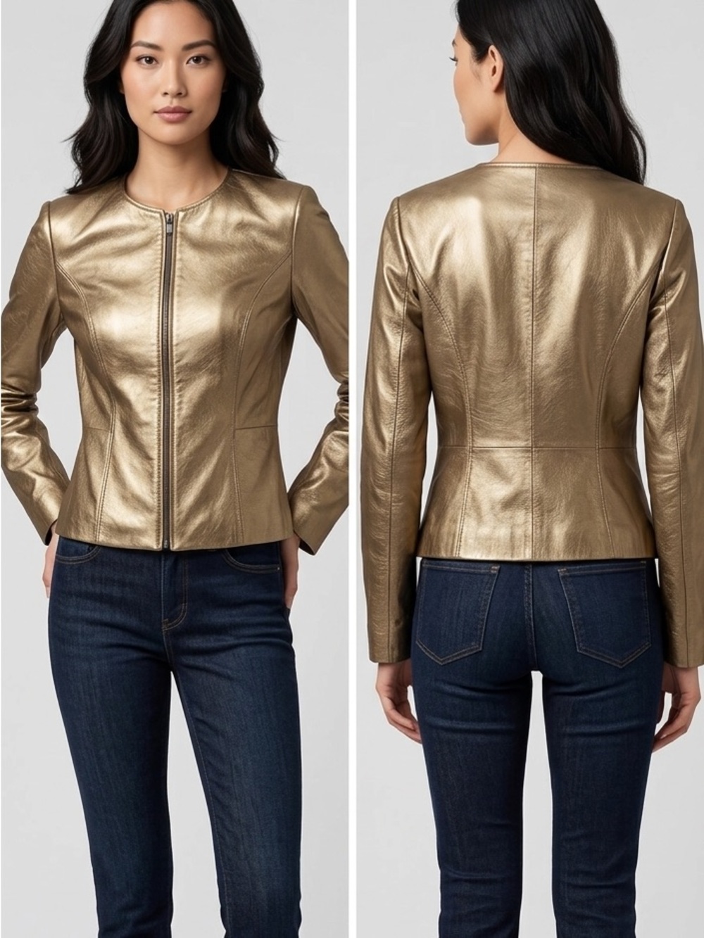 Vintage Holt Renfrew Gold Leather Jacket
